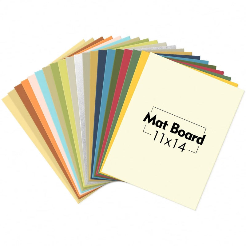 20 Pack 11x14 Mixed Colors Uncut Mat Boards White Core DIY Picture Framing Photo Model