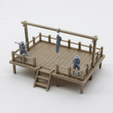 Outland Models Scenery Old West Gallow with Criminal and Officers 1:87 HO Scale Model