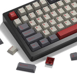 138 Keys Retro Dark Grey Red PBT Keycaps Cherry Profile Mechanical Keyboard Model