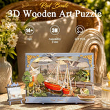 Rowood Red Boats Wall Art 3D Wooden Puzzle Dollhouse Building Kit Xmas Gift Model