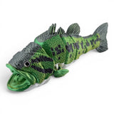 Largemouth Bass Figurine, Articulated Olive Green Realistic 3D Printed Fish Model
