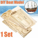 DIY Wooden Sailing Boat Assembly Model Kits Ship Home Office Decor Toy Xmas Gift Model