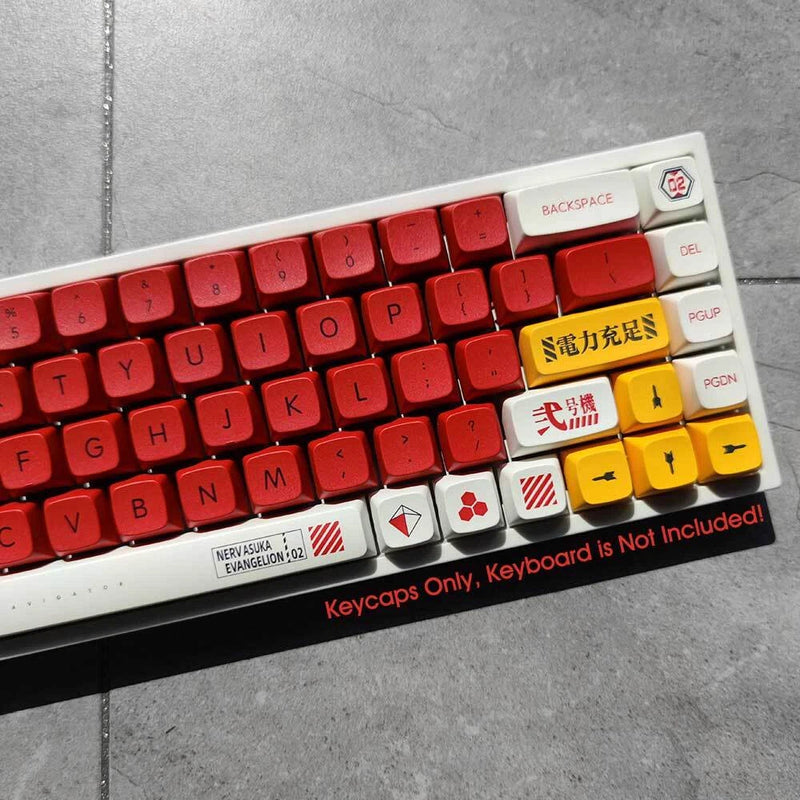 PBT EVA-02 Keycap Asuka Langley Soryu XDA Profile for Cherry Mechanical Keyboard Model