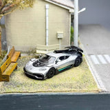 Kilo 1:64 AMG ONE Sports Car, Starlight Silver, Open-Top Diecast Car Model Model