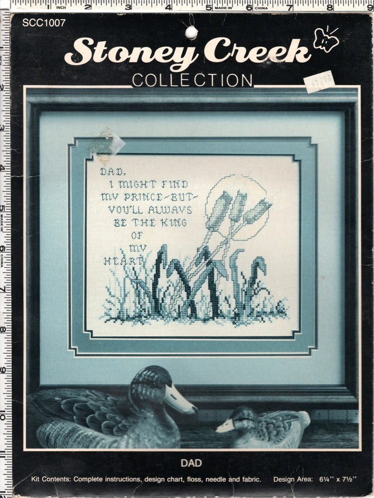 "DAD" Stoney Creek Collection Counted Cross Stitch Kit # SCC1007 SEALED Model