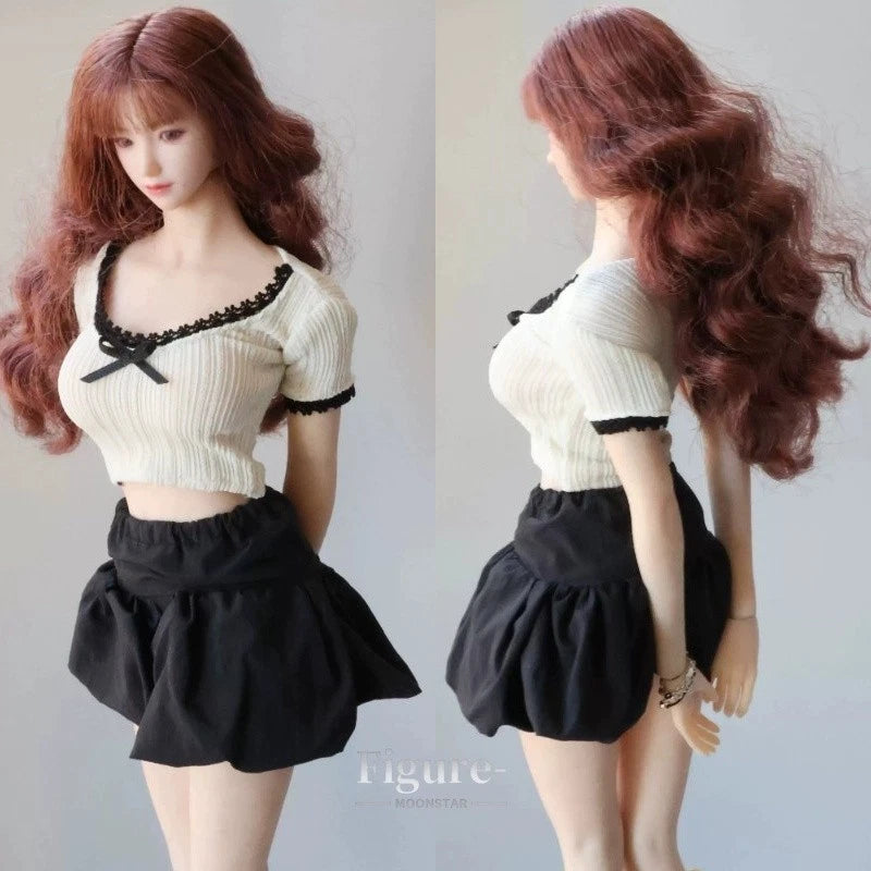 1/6 Scale T-shirt Short Skirt Clothes Model Fit 12''Female Soldier Action Figure Model