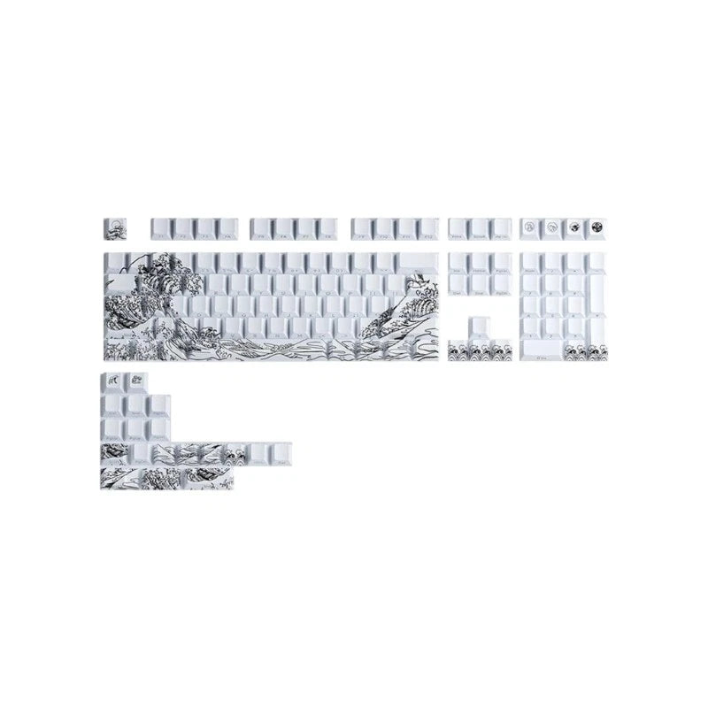 127Key Keycaps for ANSI and ISOs Keyboards Fynmi Ukiyo e Artistic Design PBT Model