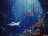 UPABLUNSO Sea Stingray Print Diamond Painting Full Round Drill Diamond Art Pi... Model