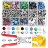 200 Piece Metal Snap Buttons Fastener Tool Kit with Press Tool for Snap Model