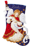 Christmas Angel 86860 Bucilla Felt Applique 18" Stocking Kit Personalize It Model