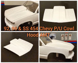 LEX'S SCALE MODELING Resin Cowl Hood for '92, '96 & 454 SS Chevy P/U AMT 1/25. Model
