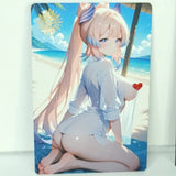 Kokomi Beach Glitter Premium Waifu Card Anime Wall Art Oversized Board A5 Model