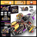 Complete V8 Engine Building Kit for Adults - 1394PCS DIY Model Set Model