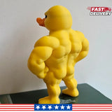 Muscle Duck Figurine Funny Gym Decor | Cute Shelf Statue Gift Idea Model