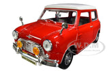 1961-1967 MORRIS MINI COOPER RED & WHITE 1/18 DIECAST MODEL CAR MOTORMAX 73113 Model