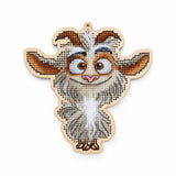 Khmarko Cross Stitch Kit on Wood Hanging Fantasy Creature Ornament DIY Model