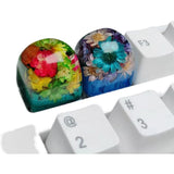 ESC 1U Resin Drop Glue Garden Flowers Keycap Single DIY Handmade for MX Keycap Model