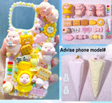 Decoden Phone Case DIY Pig CookiesCandy Yellow Cream Charm DIY Kits Set Craft Model