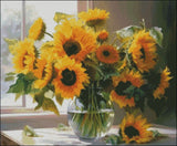 Sunflowers in a Vase - Counted Cross Stitch Kits Needlework Embroidery DIY Model