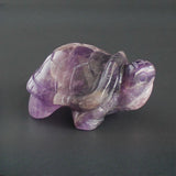 Carved natural gemstone crystal amethyst turtle figurine statue desk decor gift Model