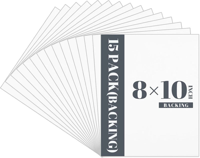 8X10 Backing Boards, 15 Pack, White, Acid Free, 1.4Mm | Uncut Mat Model