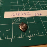 Antique Sterling Silver Heart Charm Fleur De Lis Puffy Heart Charms