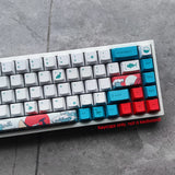 Coral Sea Ukiyo-e Keycaps Set PBT Dyesub Cherry Profile for Mechanical Keyboards Model