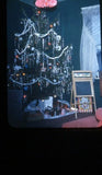 CHRISTMAS TREE WITH CHALK BOARD EASEL, CLOWN & POTS & PANS 1950's PHOTO SLIDE Model