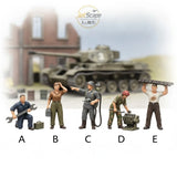 Scale 1:64 1:87 WWII Tank Mechanic Miniature Figure for Model Railroad Workshops Model
