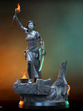 Resin Fantasy Woman Campfire Diorama Unpainted 3 scales Choice Model