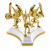 Imperial Gold Tone Metal Egg Sphere Stand Holder Display Model