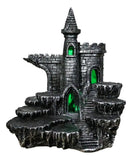 Medieval Stonewall Castle Fortress On Rock Steppes Display Stand W/ LED Figurine Model
