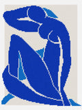 DIY Printed Tapestry Kit "Blue Nude", size 14.2x18.5 in / 36x47 cm, Brvsk Model