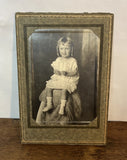 Antique Photo Portrait of Little Girl with Curls - Mounted on Board 6.25