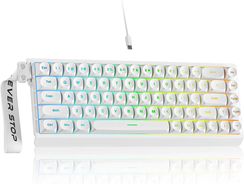 Eweadn F68 RGB Wired Keyboard ¨C 60% 68-Key, Double-Shot PBT Cherry Keycaps Model
