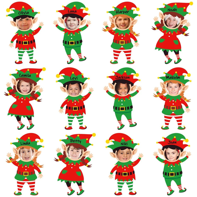 48 Set Christmas Elf Cutouts with Photo Space Bulletin Board Decor DIY Craft Model