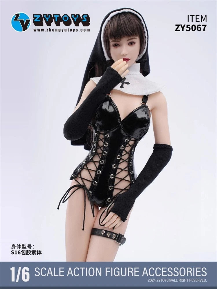 ZYTOYS ZY5067 1/6 Nun Strap Bodysuit Clothing Model Fit 12'' Female Action toys Model