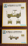 S -Model 1/72 US Vietnam Lot M151A2 Mutt Jeep & M274 Mechanical Mule MIB Unused Model
