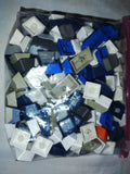 3/4 Lb Bulk Keyboard Keycaps Lot Mixed Keys Crafts Resin Art Blue Gray White Model