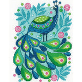Heritage counted cross stitch kit Aida "Peacock", KCPE1504-A, 14,5x19,5cm, DIY Model