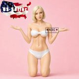 Custom PHICEN 1/6 Short Blonde Hair Pale Female L Bust Seamless Figure Full Set Model