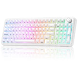 YUNZII X98 96% Wireless Hot Swap Keyboard with Knob (Milky White, Snow) | BT5... Model