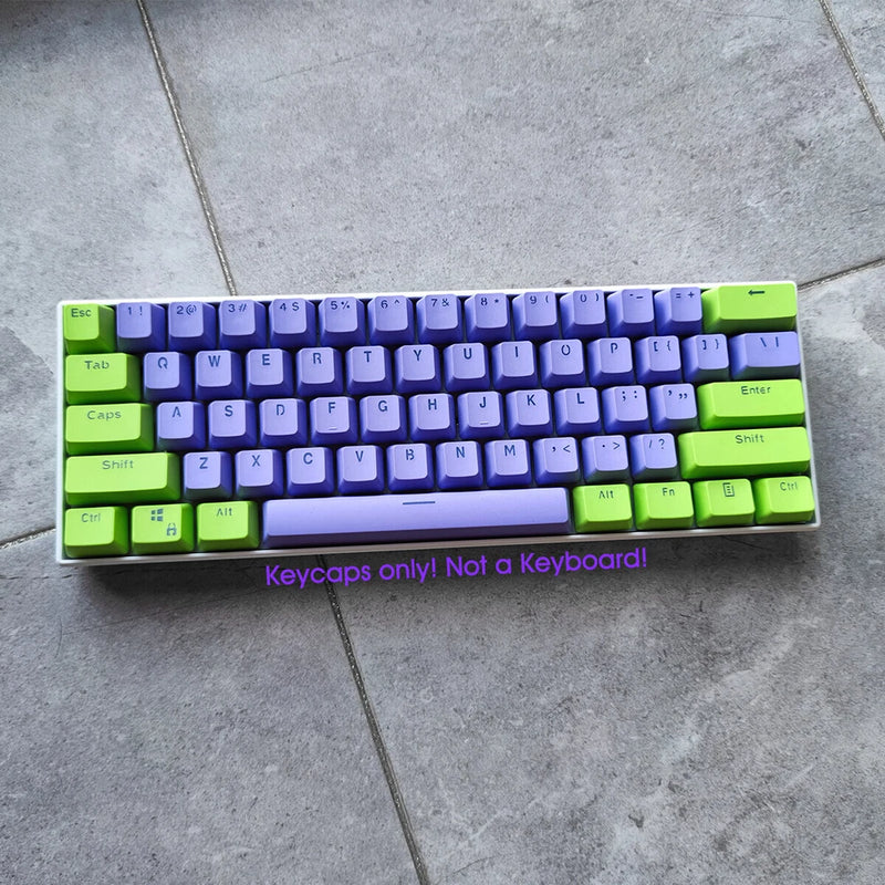 EVA-01 GENESIS EVANGELION PBT Keycaps Set Purple Green for Cherry MX Keyboards Model