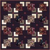 Quilt Kit - Wrapped Up - 71" X 71" Midnight Flora Quilt - Burgundy - Top & Bind Model