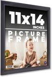 11x14 Contemporary Black Wood Frame UV Acrylic and Acid Free Foam Board Model