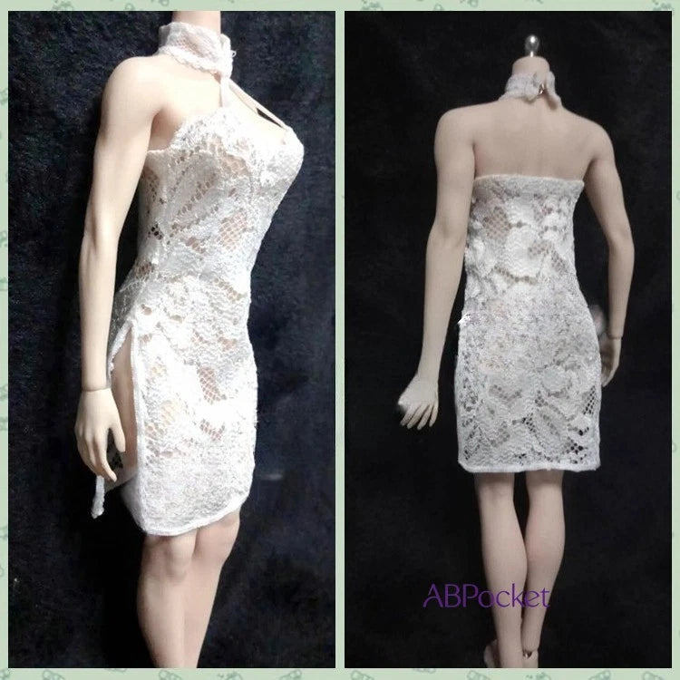 Female Sexy Tulle Cheongsam Model For 12" 1/6 Action Figure Soldier Warrior Model