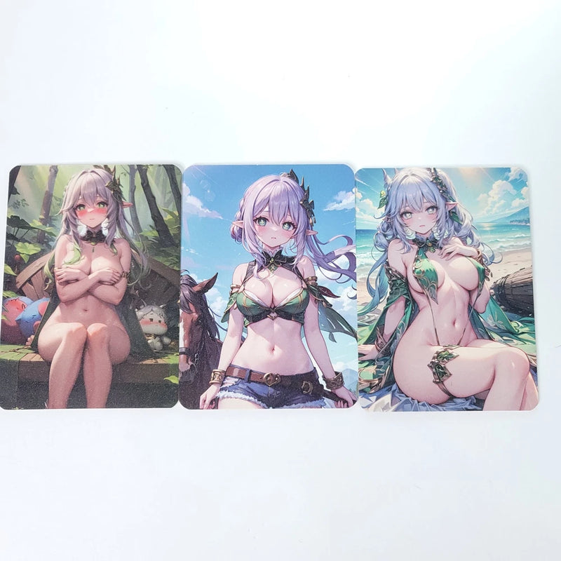 Nahita Beach Horseback Forest Anime Waifu Art Oversized Board A6 Lot of 3 Model