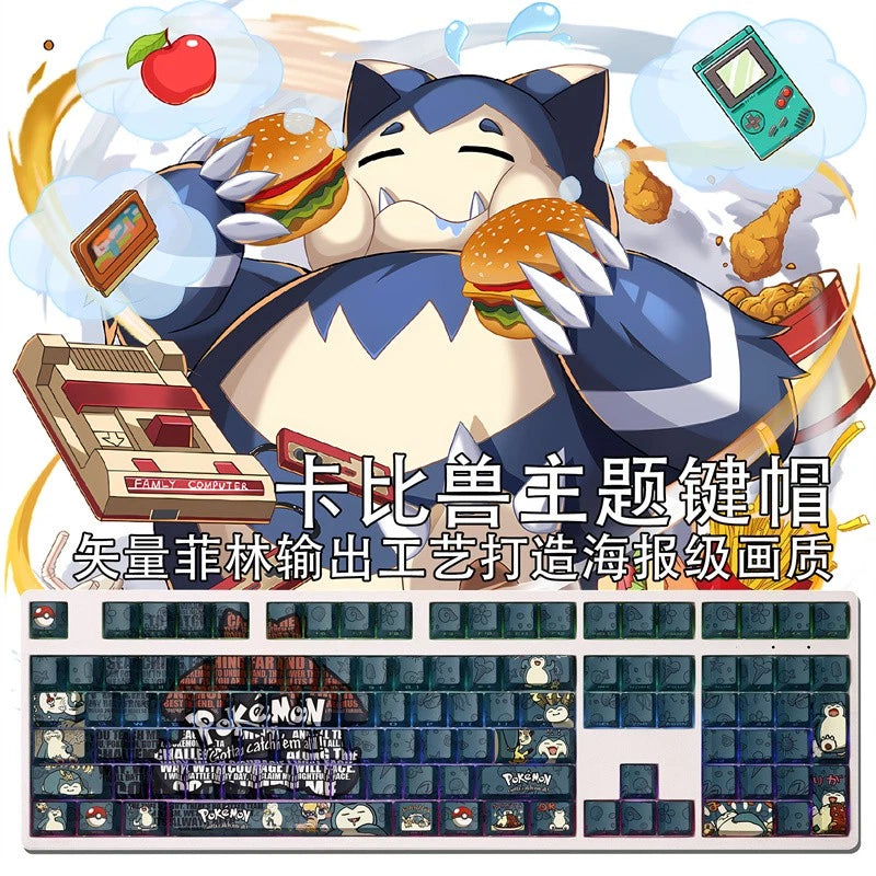 Anime Snorlax Mechanical keyboard keycaps RGB For Cherry MX High 108keys PBT Model