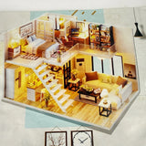 Cutebee DIY Mini Dollhouse Kit 1:24 Scale Model M-13-C Nordic House w/Lights NOB Model