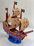 3D Wooden Pirate Ship Cartoon Puzzle Model Kit Anime DIY Assembly Craft Toy Model